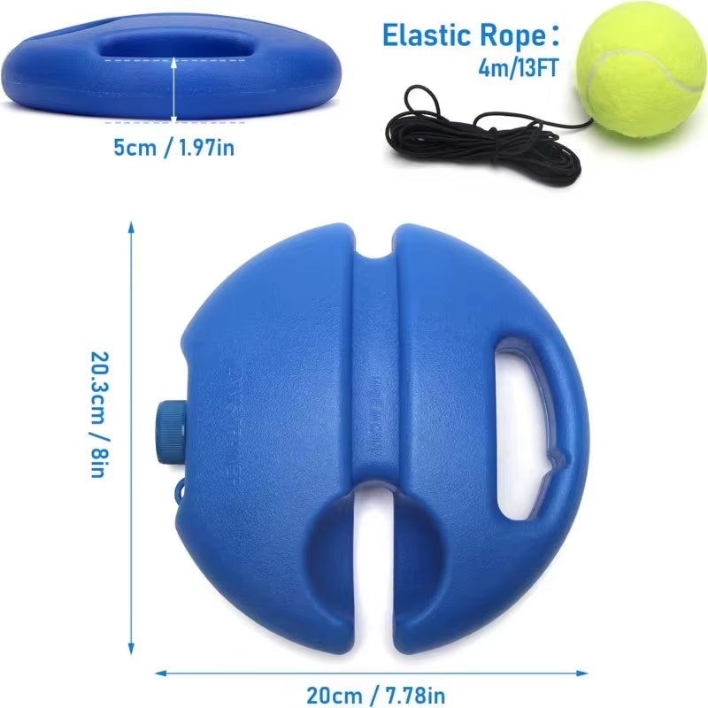 Heavy Duty Tennis Training Aids Base with Elastic Rope Ball Practice Self-Duty Rebound Tennis Trainer Partner Sparring Device