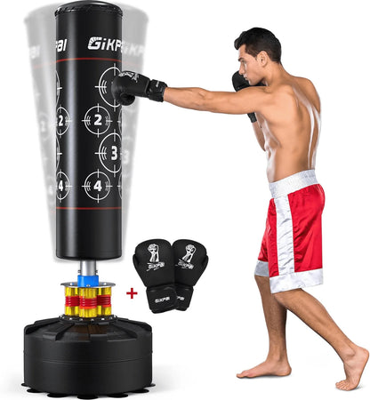 Ultimate 70" Freestanding Punching Bag - 180Lbs Heavy Duty Fitness Training with Suction Cup Base for MMA & Muay Thai