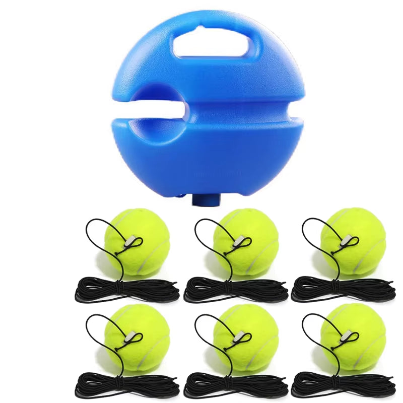 Heavy Duty Tennis Training Aids Base with Elastic Rope Ball Practice Self-Duty Rebound Tennis Trainer Partner Sparring Device