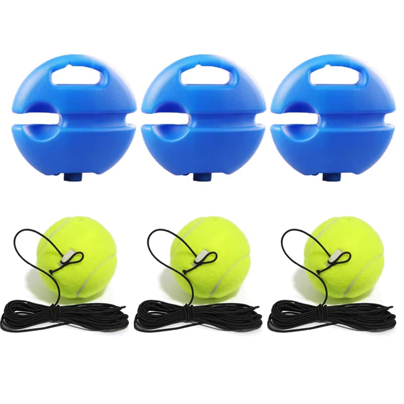 Heavy Duty Tennis Training Aids Base with Elastic Rope Ball Practice Self-Duty Rebound Tennis Trainer Partner Sparring Device